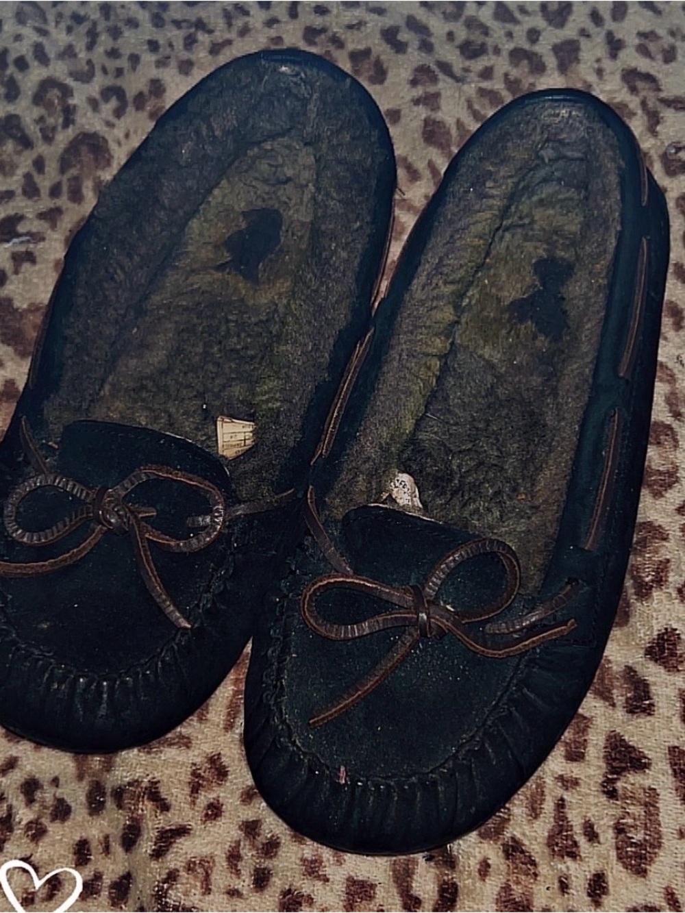 Women’s Ugg Black Faux-Suede Bow Moccasin Slippers